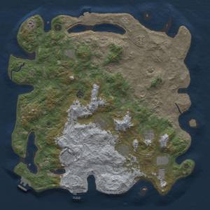 Thumbnail Rust Map: Procedural Map, Size: 4500, Seed: 66669999, 19 Monuments