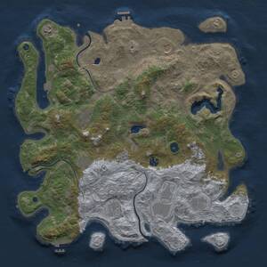 Thumbnail Rust Map: Procedural Map, Size: 4301, Seed: 16856, 16 Monuments