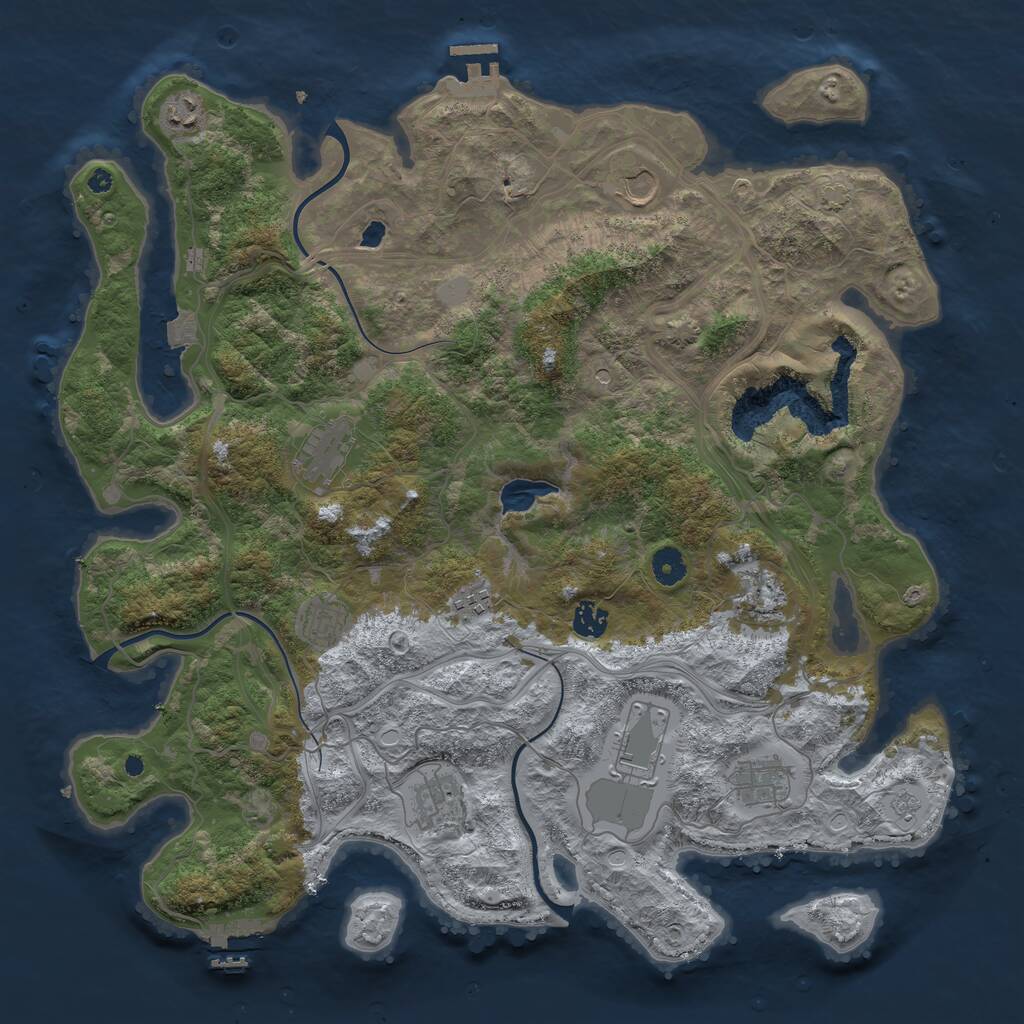 Rust Map: Procedural Map, Size: 4301, Seed: 16856, 16 Monuments
