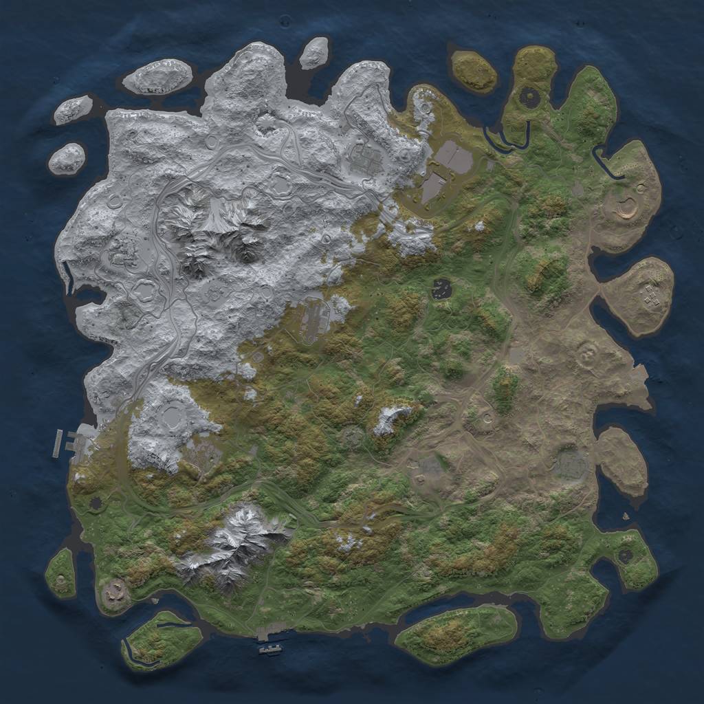 Rust Map: Procedural Map, Size: 5000, Seed: 2147000000, 19 Monuments