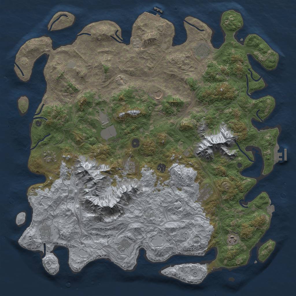 Rust Map: Procedural Map, Size: 5000, Seed: 41662461, 19 Monuments