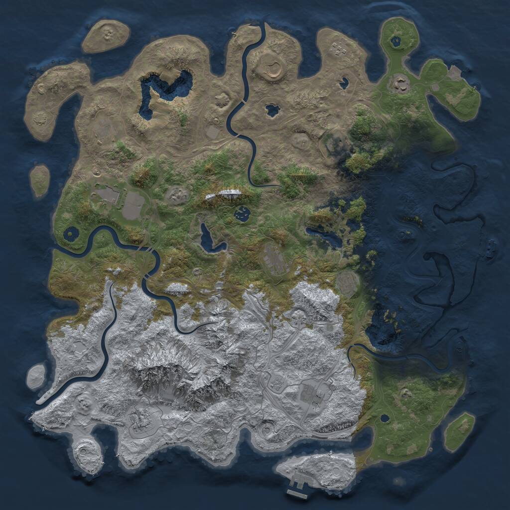 Rust Map: Procedural Map, Size: 5000, Seed: 41662461, 17 Monuments