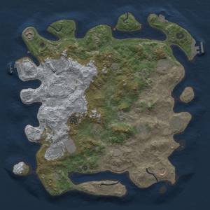 Thumbnail Rust Map: Procedural Map, Size: 4000, Seed: 2054797574, 18 Monuments