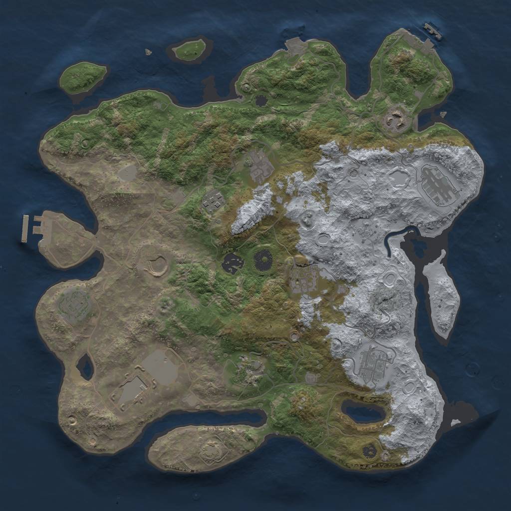 Rust Map: Procedural Map, Size: 3750, Seed: 148141, 19 Monuments