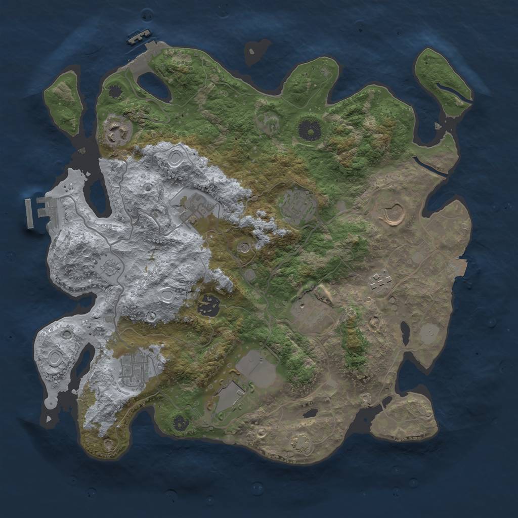 Rust Map: Procedural Map, Size: 3500, Seed: 1209, 17 Monuments