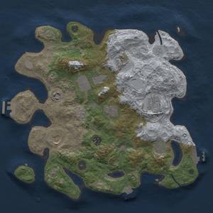 Thumbnail Rust Map: Procedural Map, Size: 3500, Seed: 88891, 17 Monuments