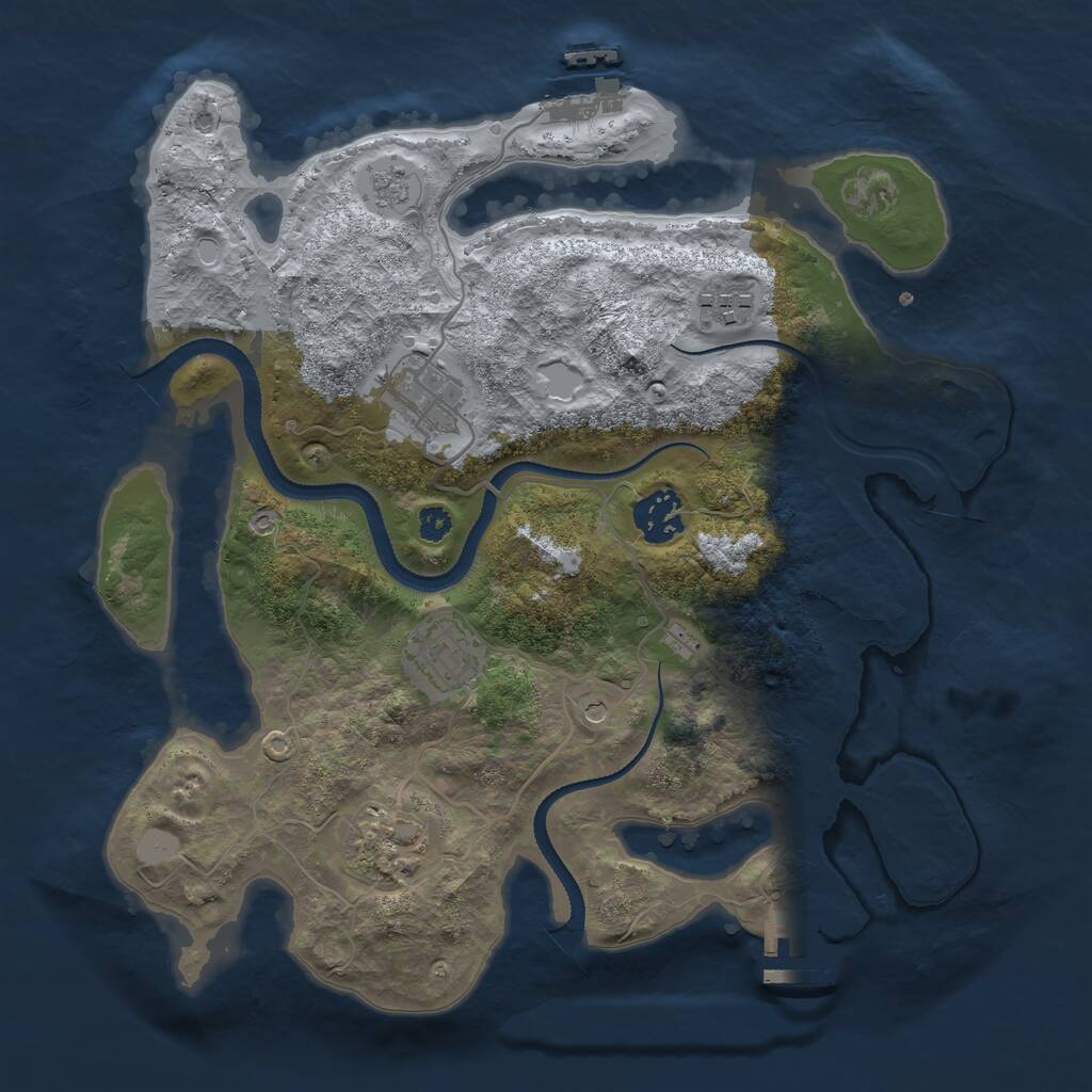 Rust Map: Procedural Map, Size: 3200, Seed: 52534735, 10 Monuments