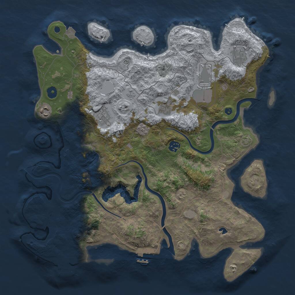 Rust Map: Procedural Map, Size: 4000, Seed: 1968528801, 15 Monuments