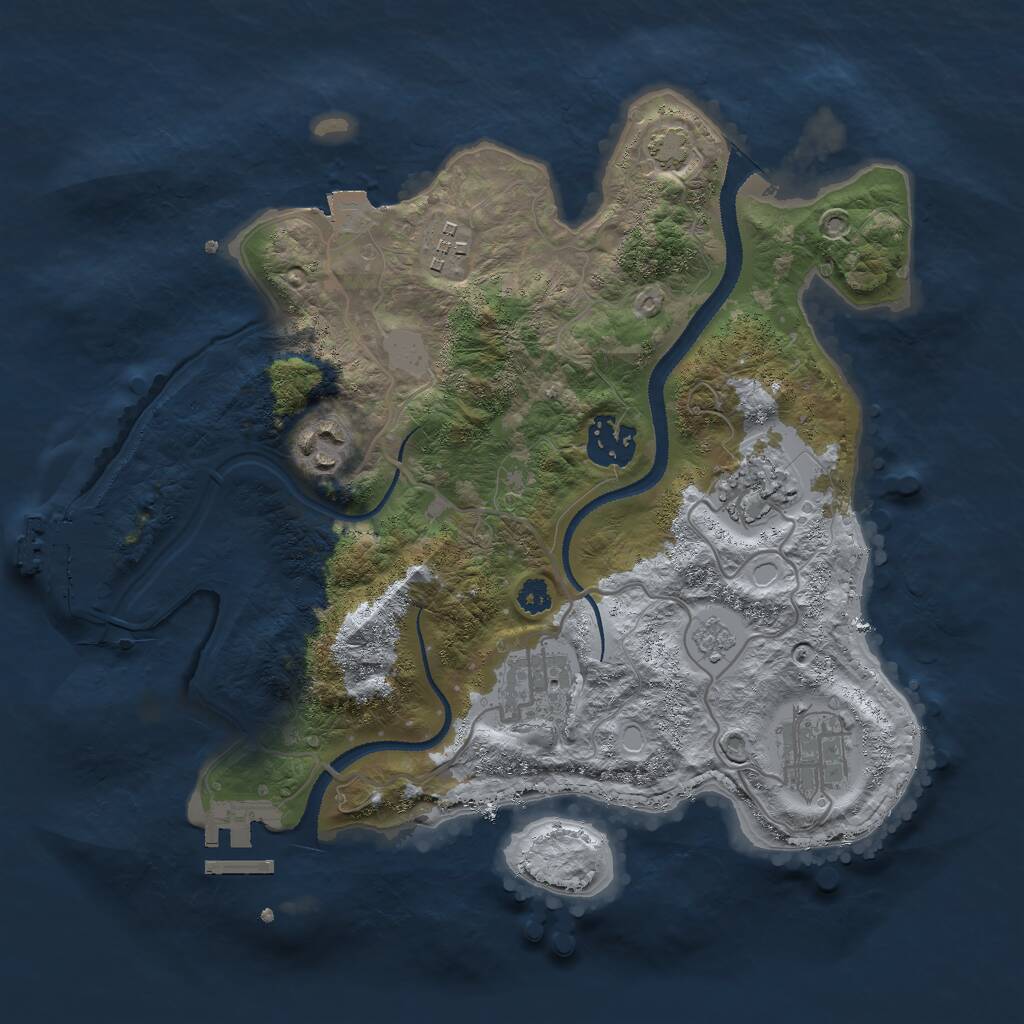 Rust Map: Procedural Map, Size: 3000, Seed: 574678375, 11 Monuments