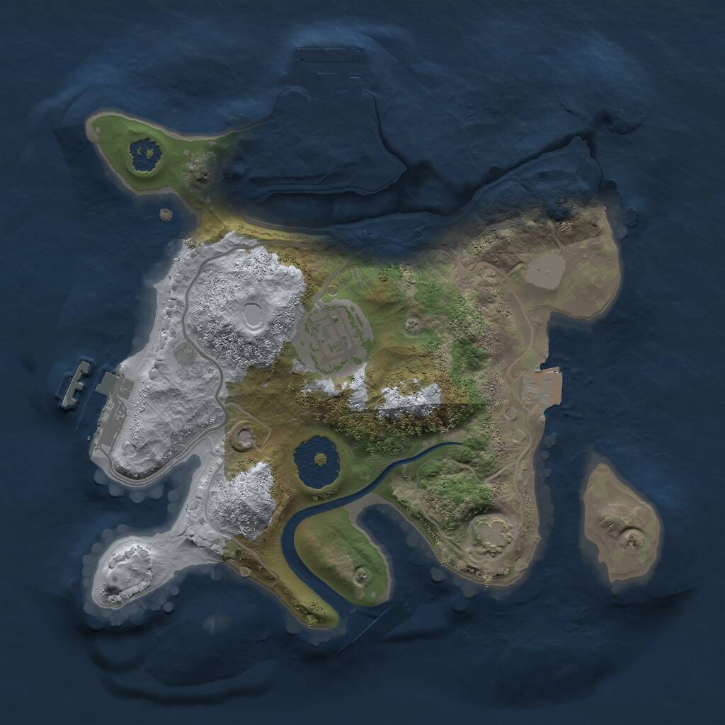 Rust Map: Procedural Map, Size: 2250, Seed: 603854157, 5 Monuments