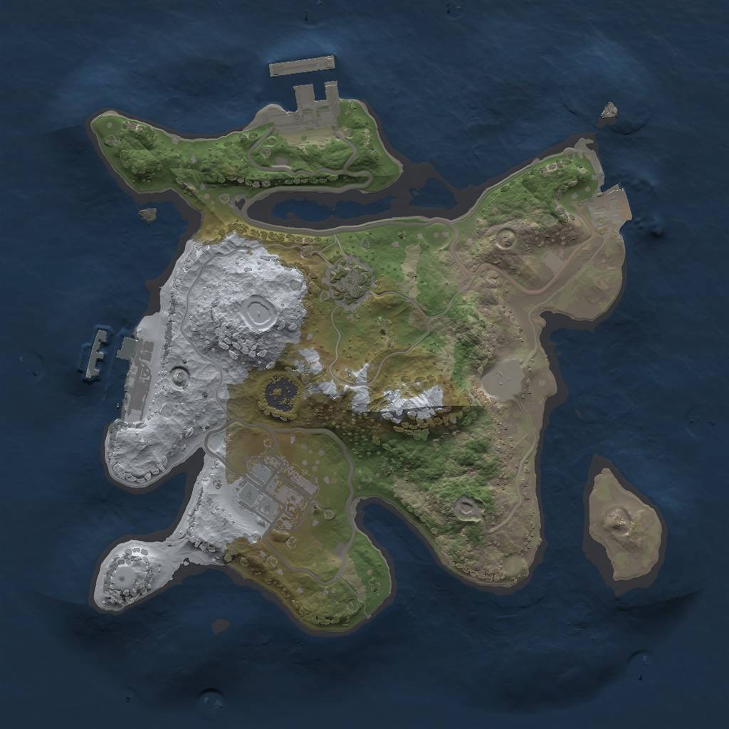 Rust Map: Procedural Map, Size: 2250, Seed: 603854157, 7 Monuments