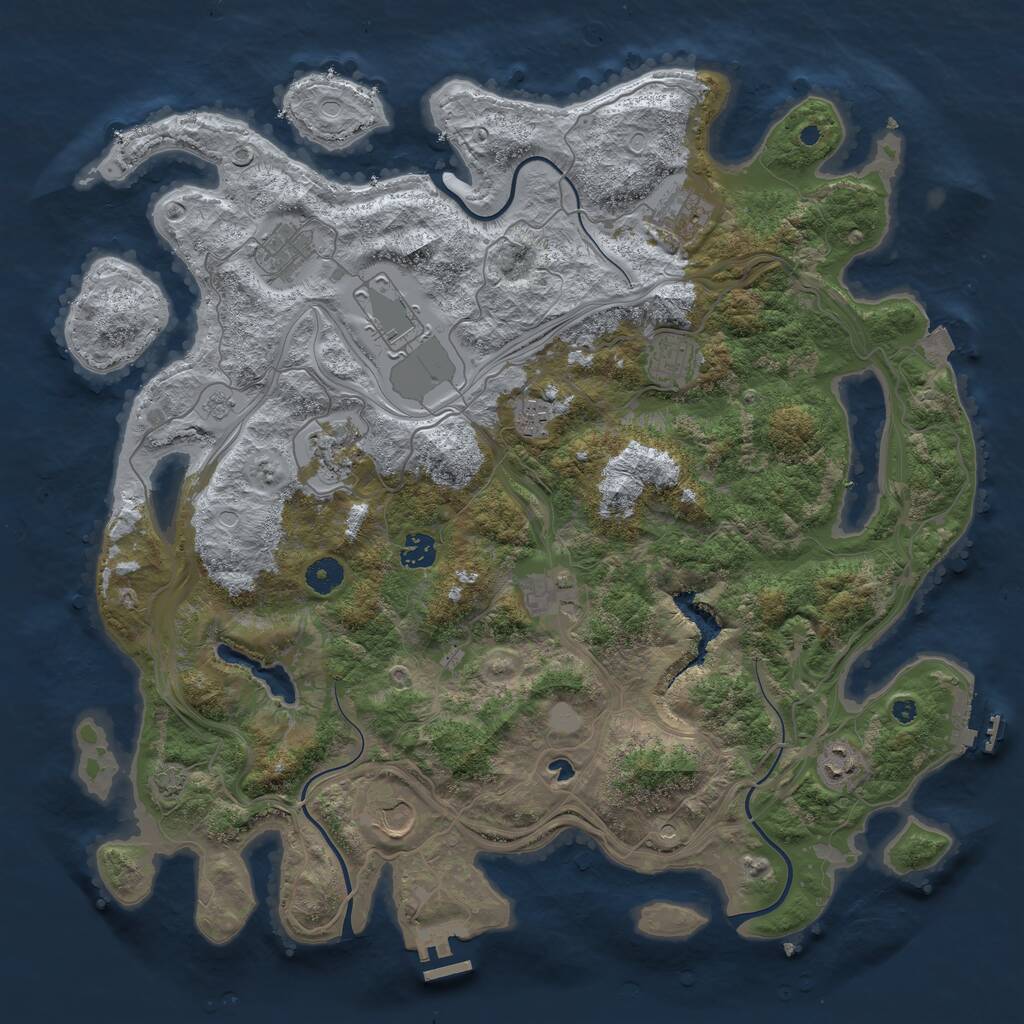 Rust Map: Procedural Map, Size: 4250, Seed: 803199419, 16 Monuments