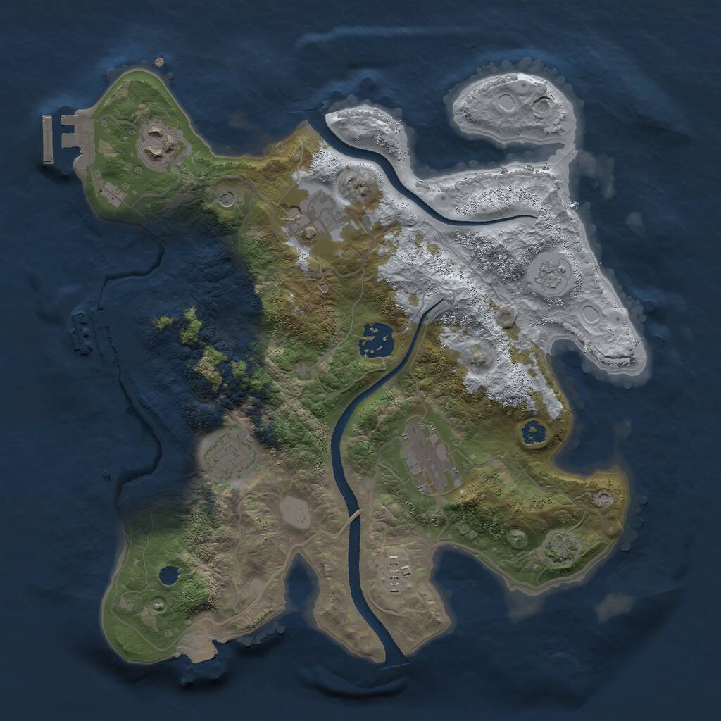 Rust Map: Procedural Map, Size: 3000, Seed: 6448490, 12 Monuments