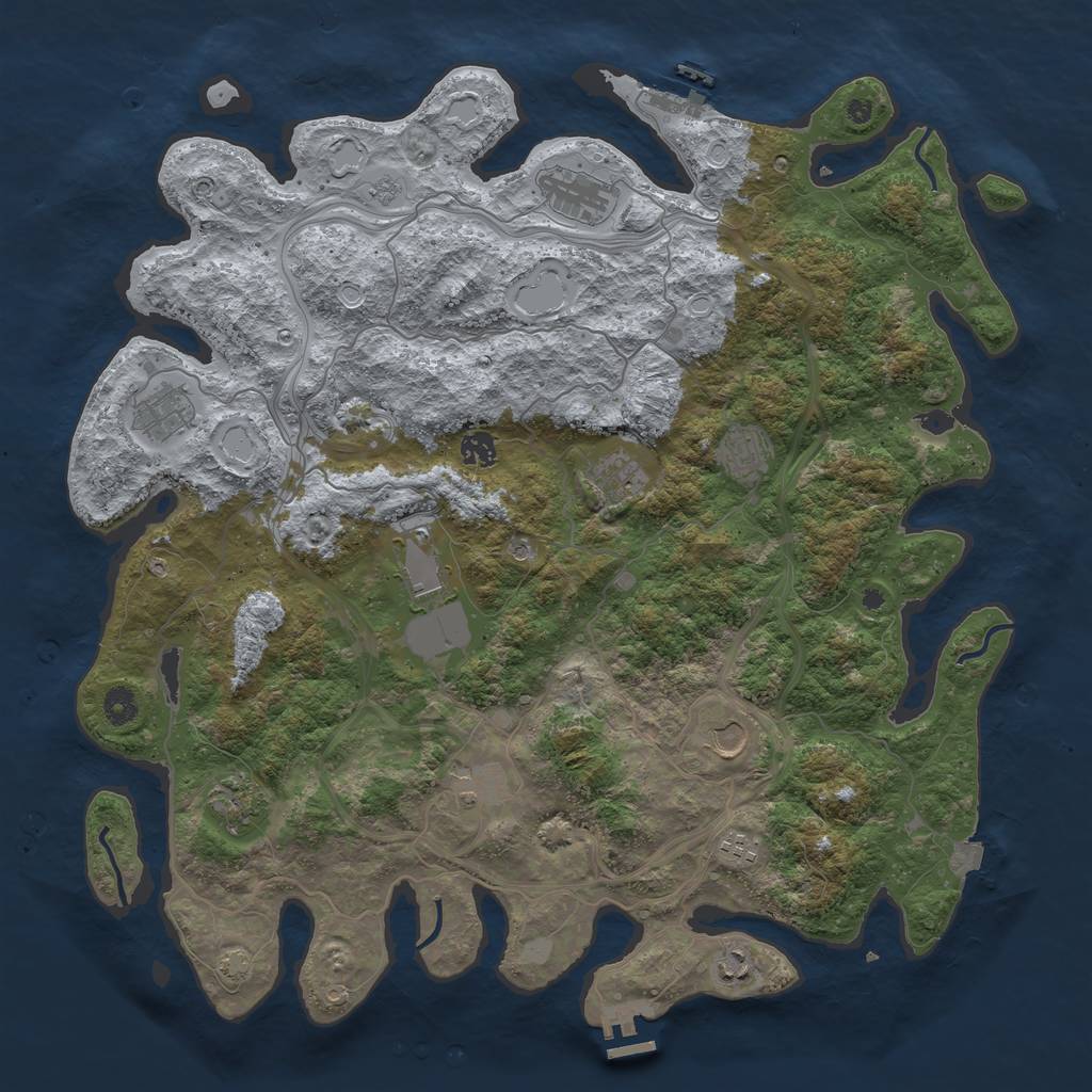 Rust Map: Procedural Map, Size: 4500, Seed: 24312, 19 Monuments