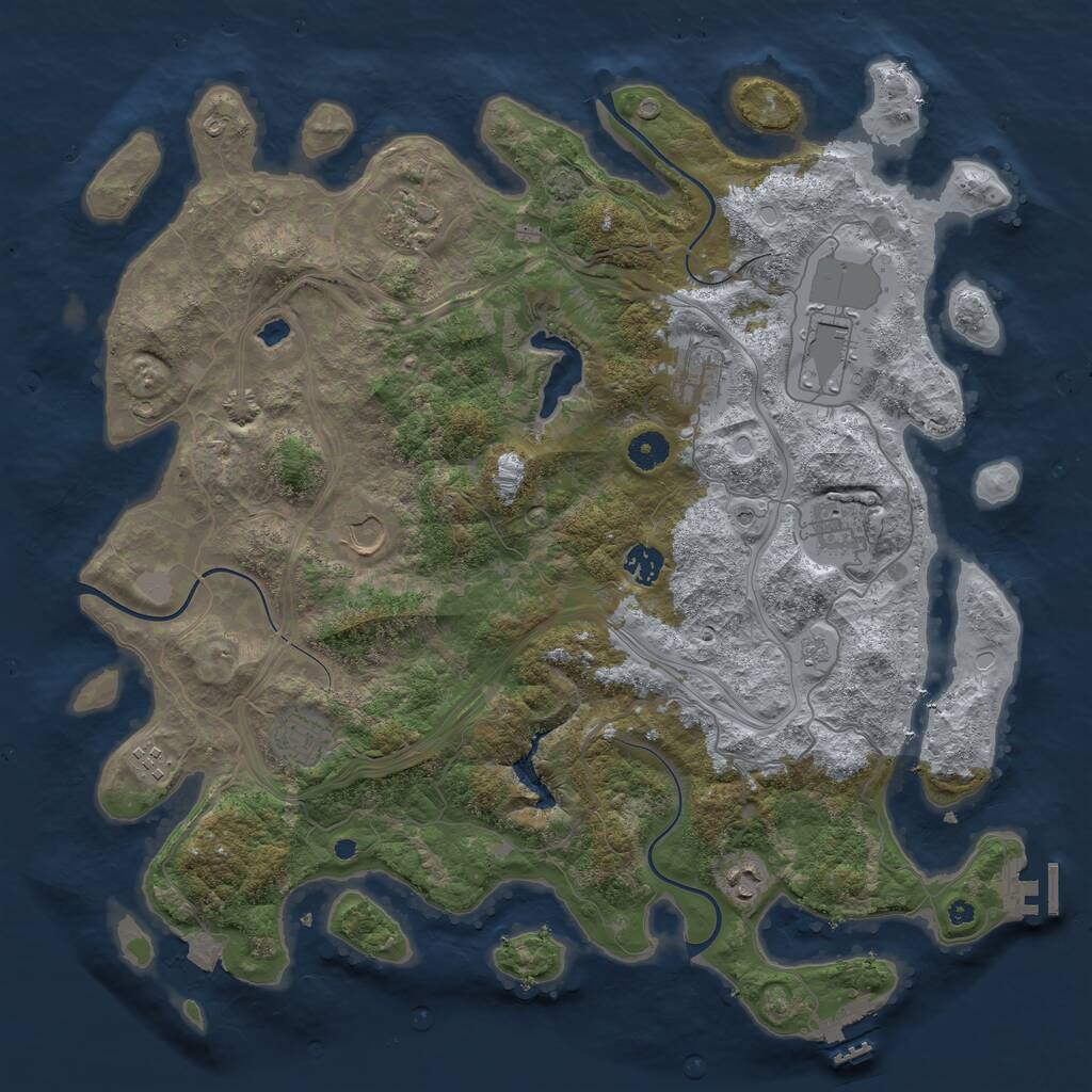 Rust Map: Procedural Map, Size: 4250, Seed: 689786502, 15 Monuments