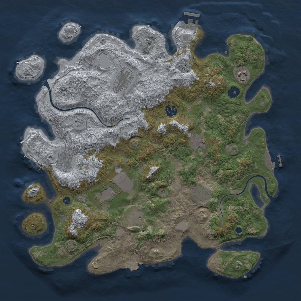 Rust Map: Procedural Map, Size: 3900, Seed: 1818, 15 Monuments