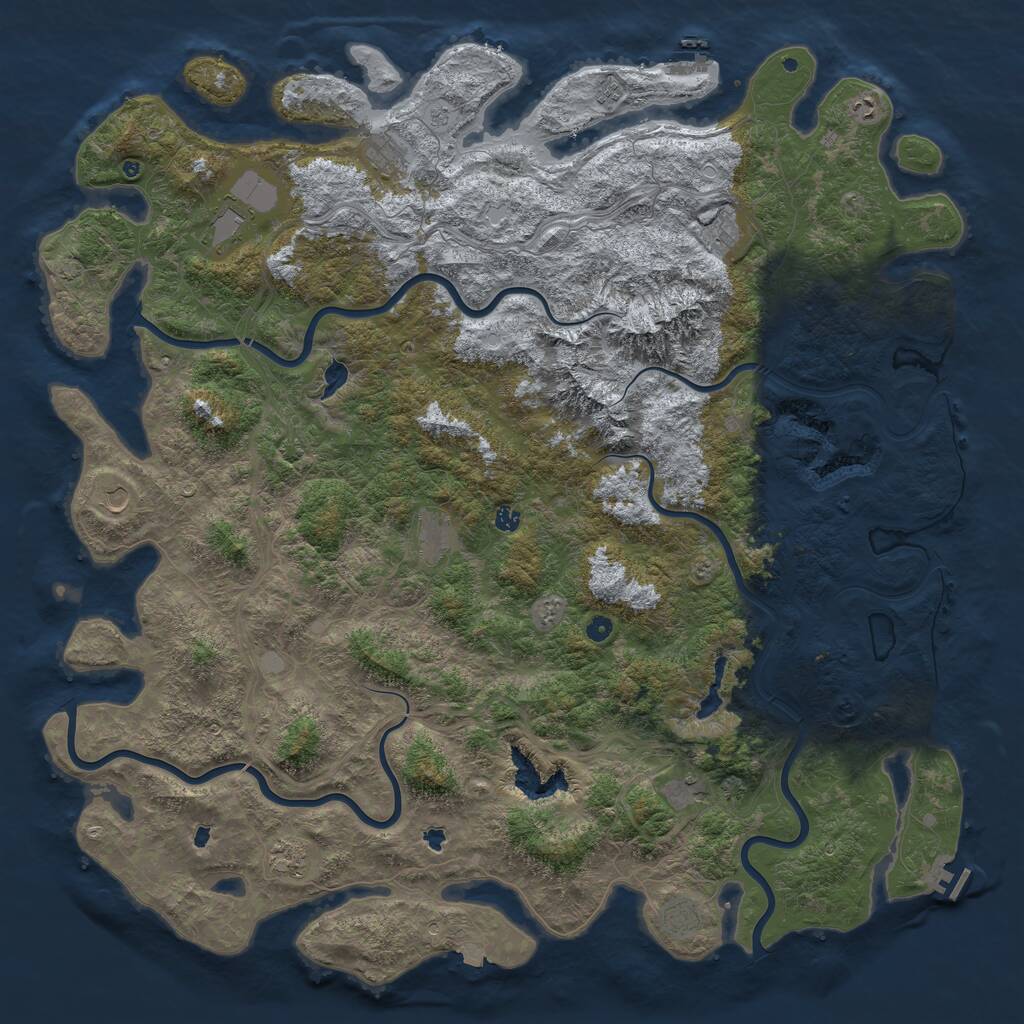 Rust Map: Procedural Map, Size: 6000, Seed: 1515936740, 17 Monuments