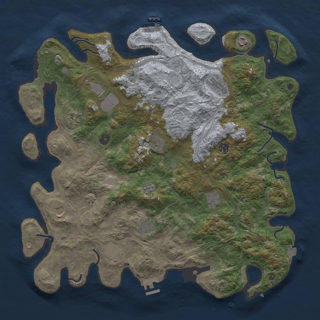 Rust Map: Procedural Map, Size: 4500, Seed: 2453456, 19 Monuments