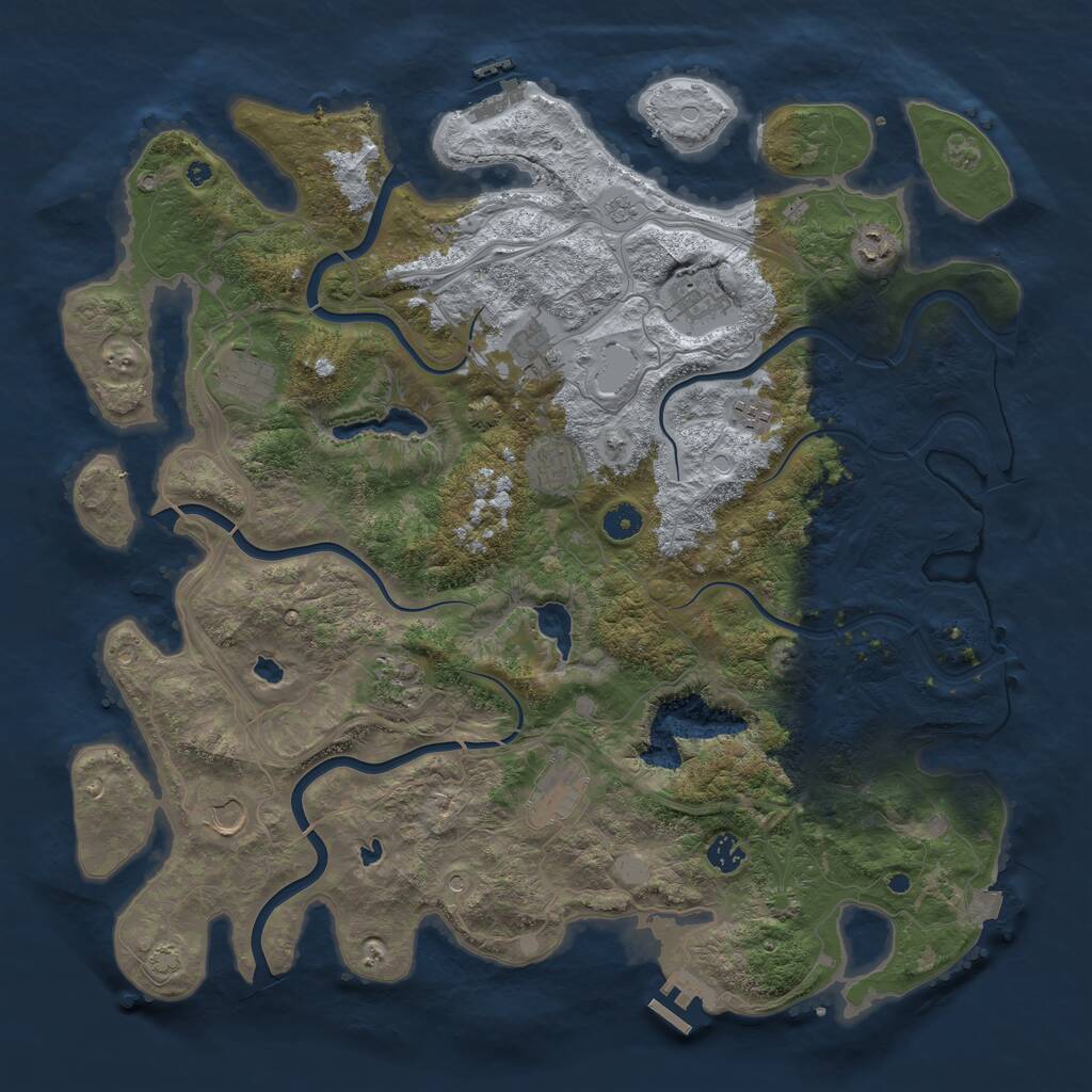 Rust Map: Procedural Map, Size: 4500, Seed: 2453456, 16 Monuments