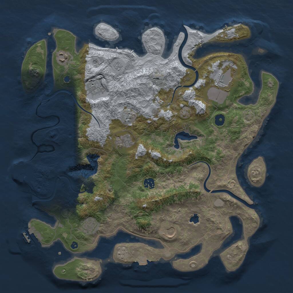 Rust Map: Procedural Map, Size: 4000, Seed: 47565, 14 Monuments