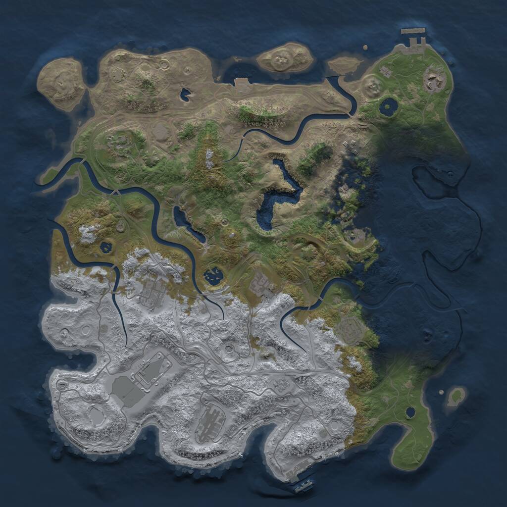 Rust Map: Procedural Map, Size: 4250, Seed: 56086, 16 Monuments