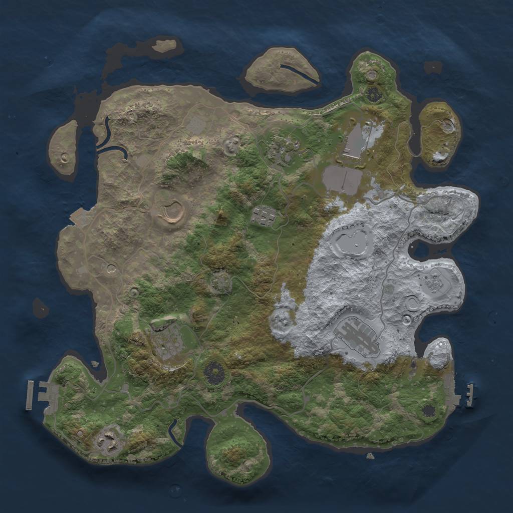 Rust Map: Procedural Map, Size: 3500, Seed: 329571825, 15 Monuments