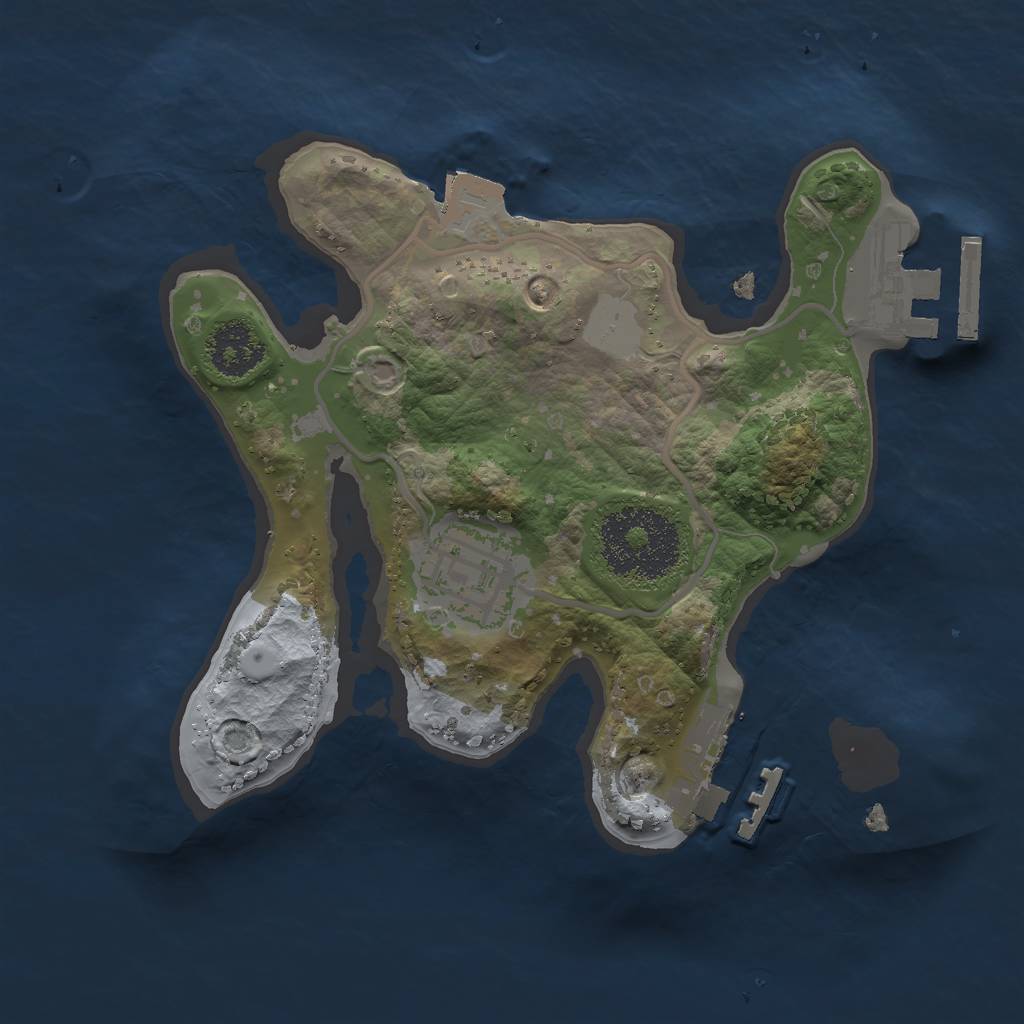 Rust Map: Procedural Map, Size: 2000, Seed: 341719931, 6 Monuments