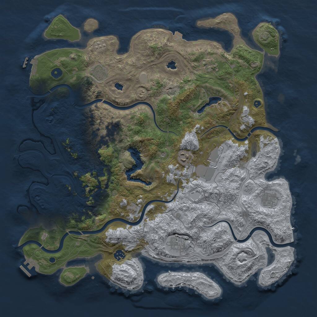 Rust Map: Procedural Map, Size: 4500, Seed: 1999215900, 15 Monuments
