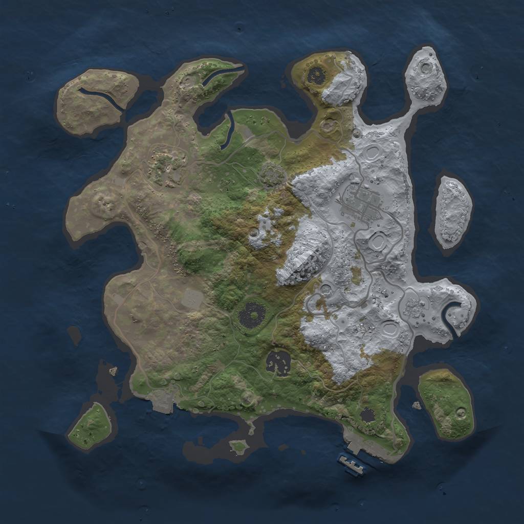 Rust Map: Procedural Map, Size: 3000, Seed: 150196963, 10 Monuments