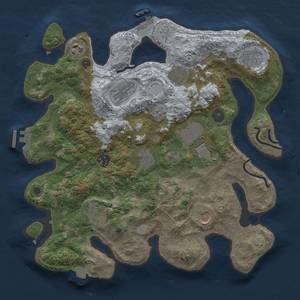 Thumbnail Rust Map: Procedural Map, Size: 3500, Seed: 1616866340, 18 Monuments