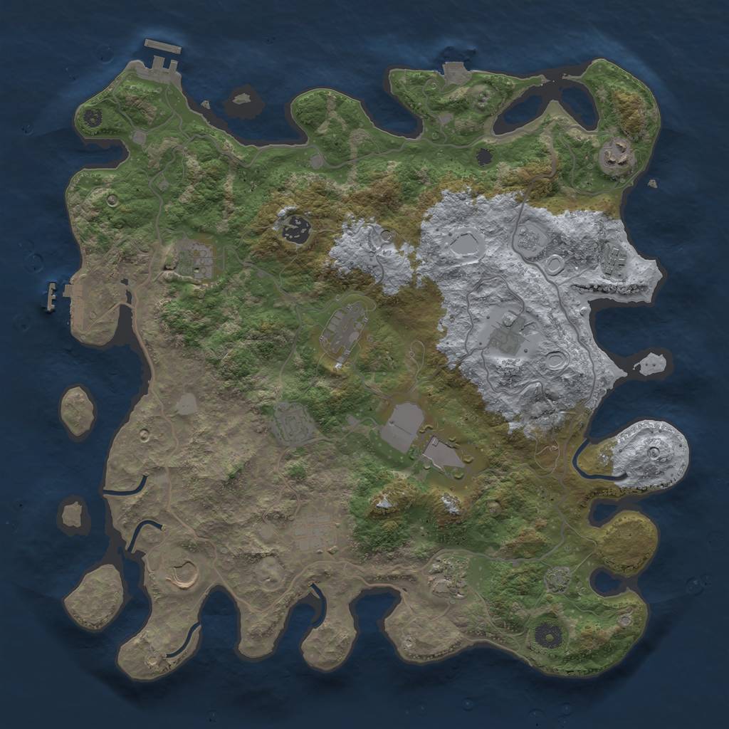 Rust Map: Procedural Map, Size: 4000, Seed: 6175, 19 Monuments