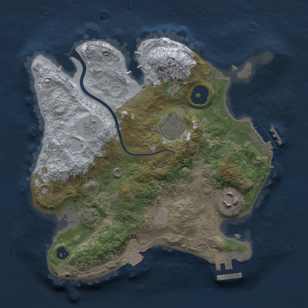 Rust Map: Procedural Map, Size: 2500, Seed: 14654656, 7 Monuments