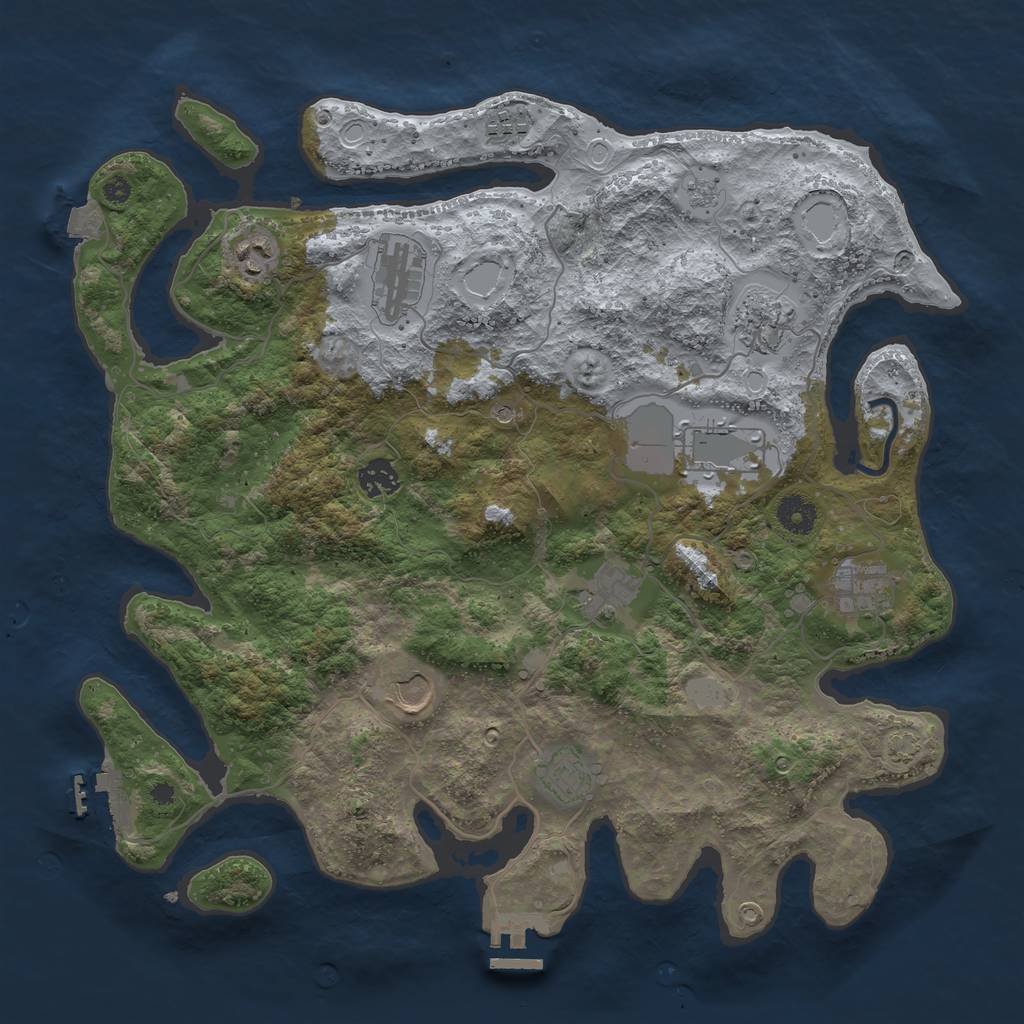 Rust Map: Procedural Map, Size: 3900, Seed: 1471364735, 18 Monuments