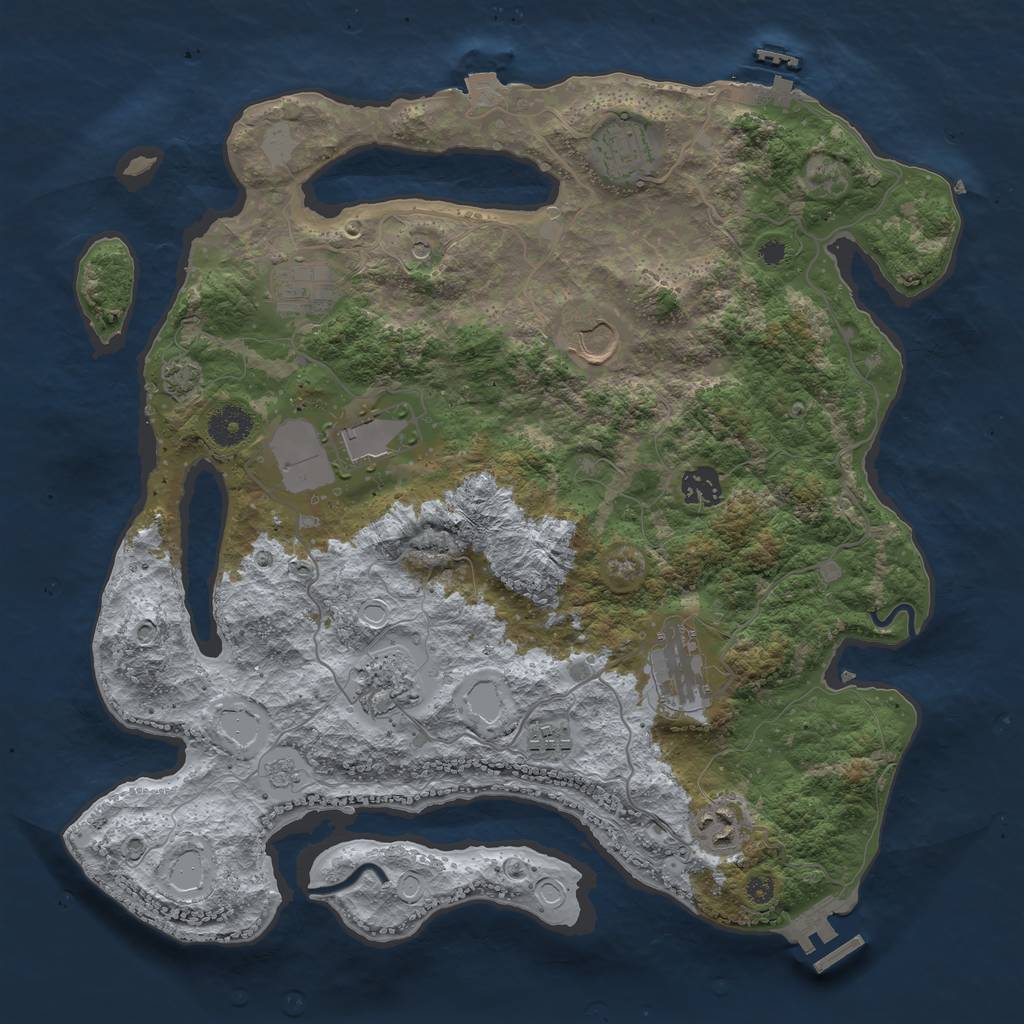 Rust Map: Procedural Map, Size: 3700, Seed: 6992377, 17 Monuments