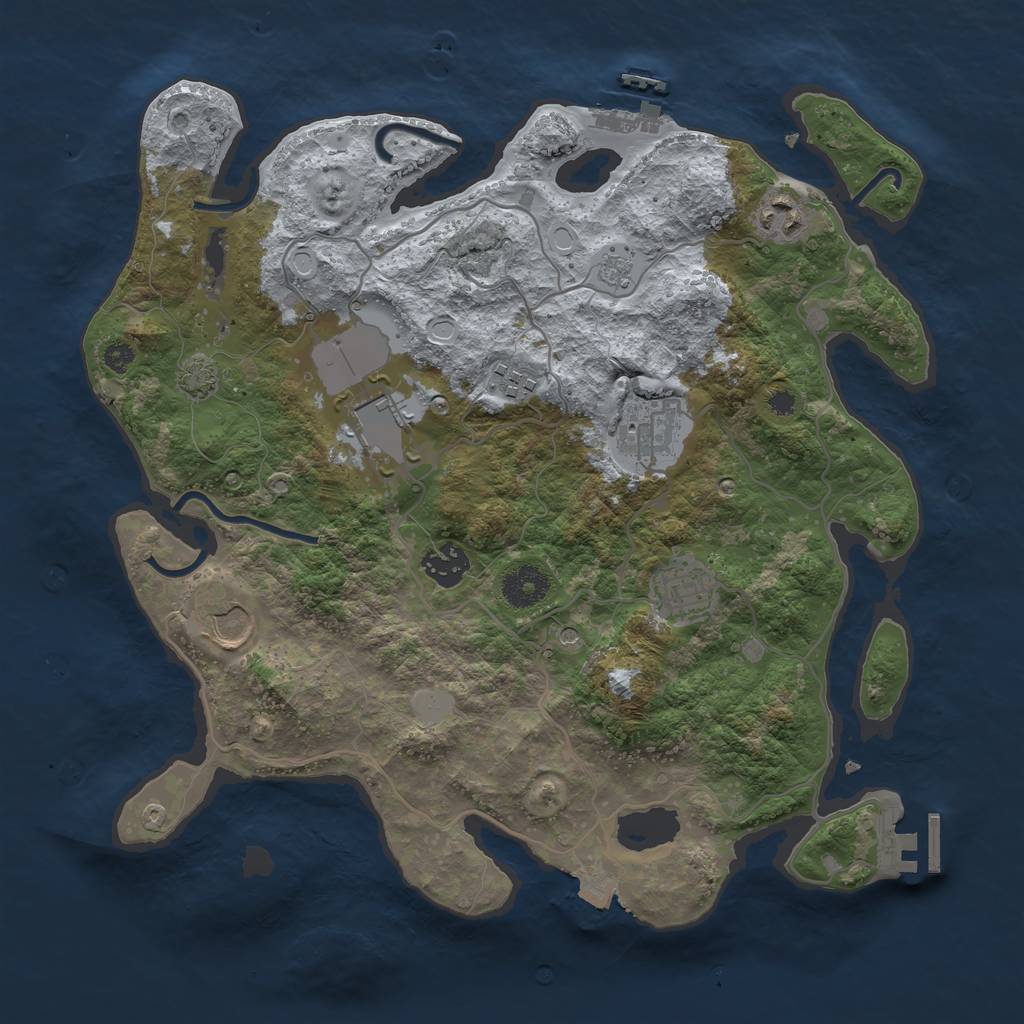 Rust Map: Procedural Map, Size: 3500, Seed: 570313911, 15 Monuments