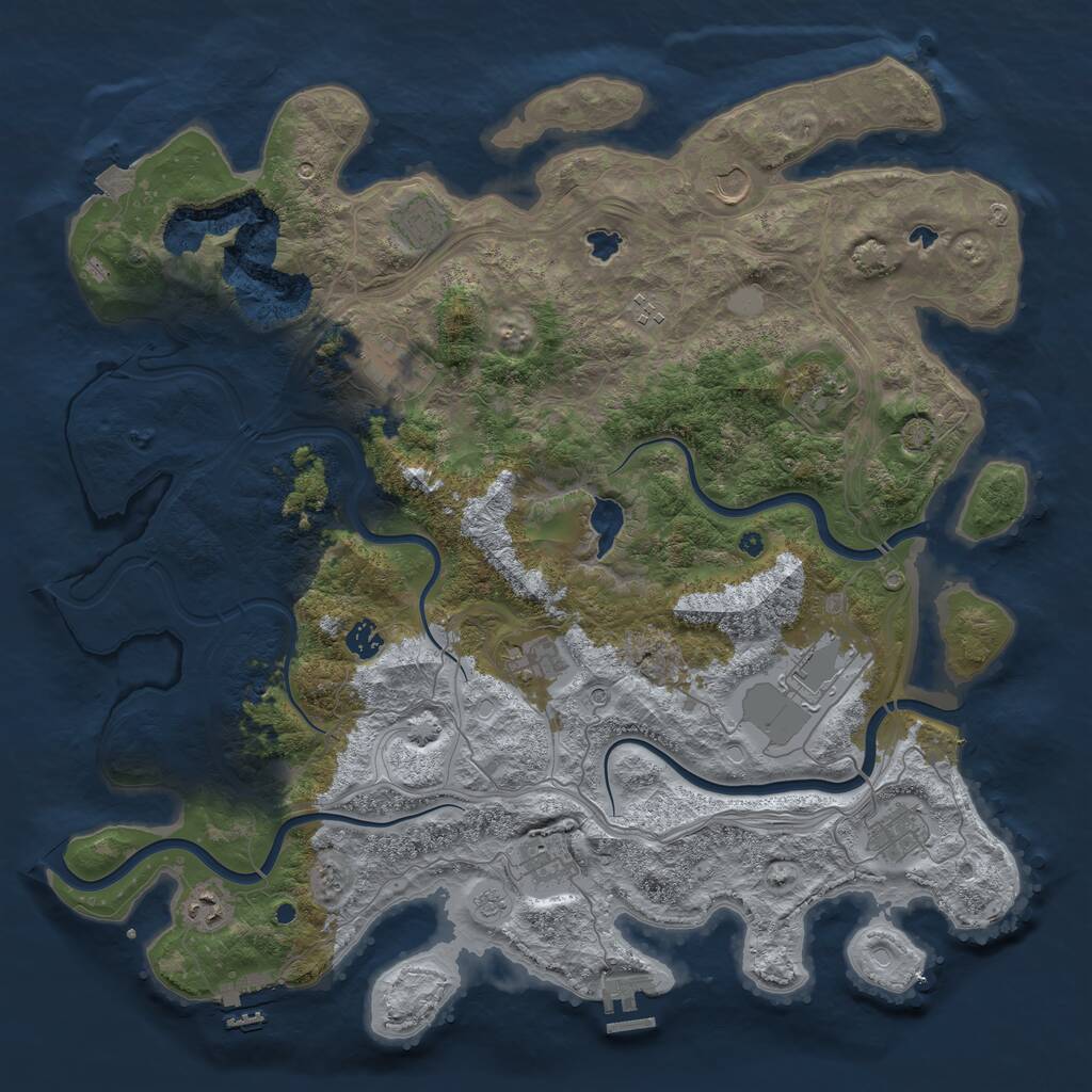 Rust Map: Procedural Map, Size: 4500, Seed: 1635771052, 17 Monuments