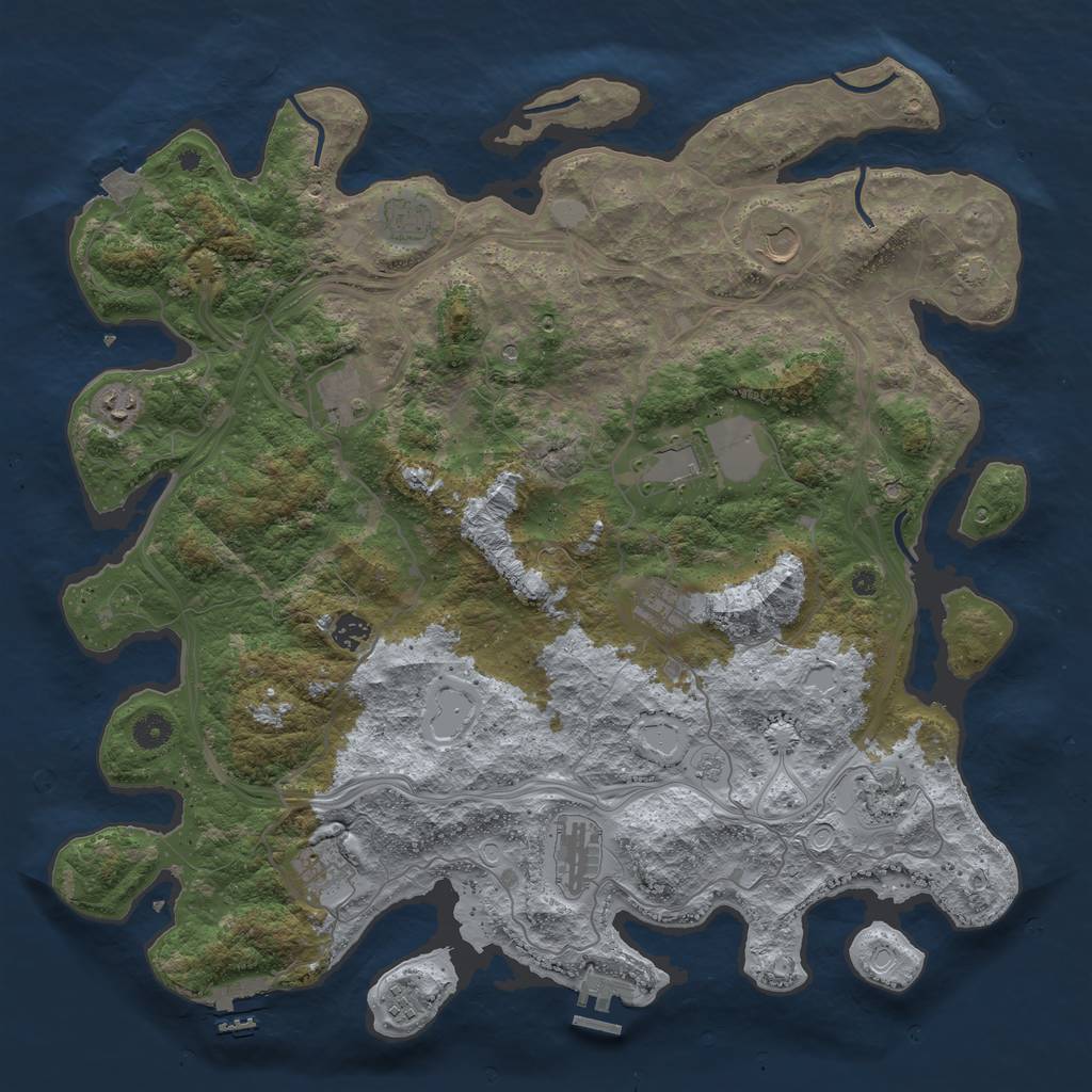 Rust Map: Procedural Map, Size: 4500, Seed: 1635771052, 19 Monuments