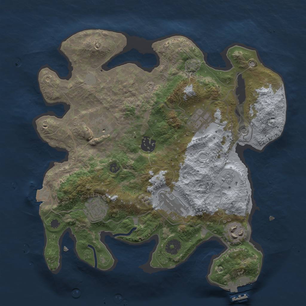 Rust Map: Procedural Map, Size: 3000, Seed: 113575417, 13 Monuments