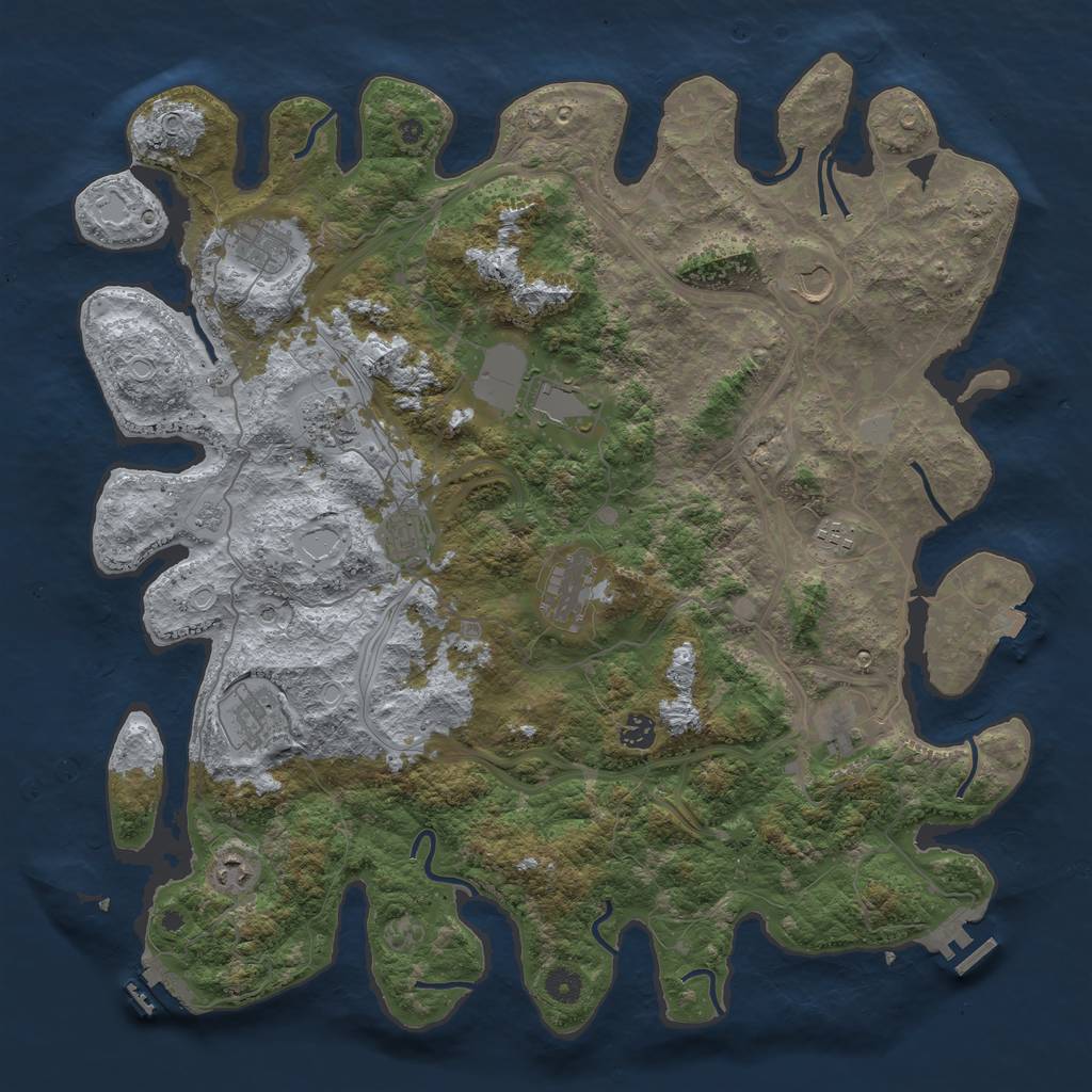 Rust Map: Procedural Map, Size: 4500, Seed: 1477764947, 19 Monuments