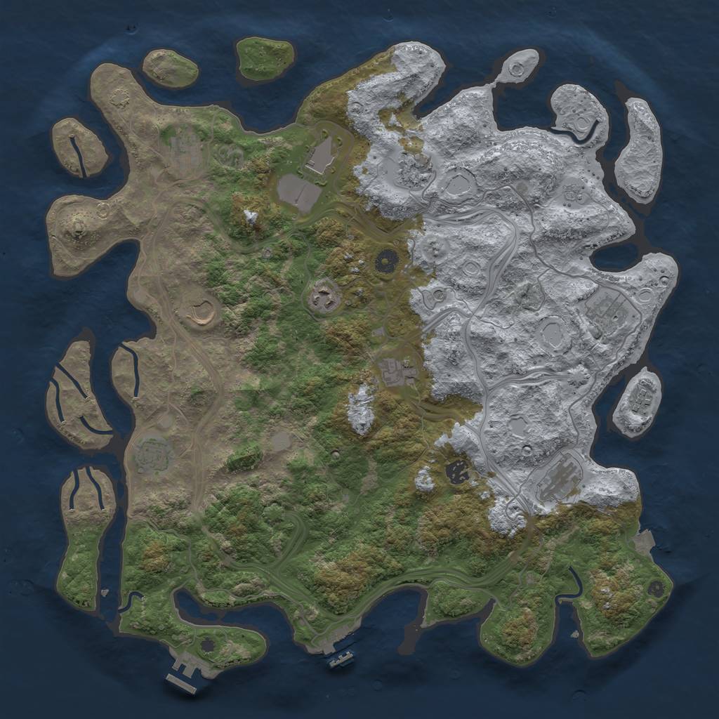 Rust Map: Procedural Map, Size: 4500, Seed: 26948572, 19 Monuments