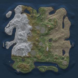 Thumbnail Rust Map: Procedural Map, Size: 3500, Seed: 3300591, 16 Monuments