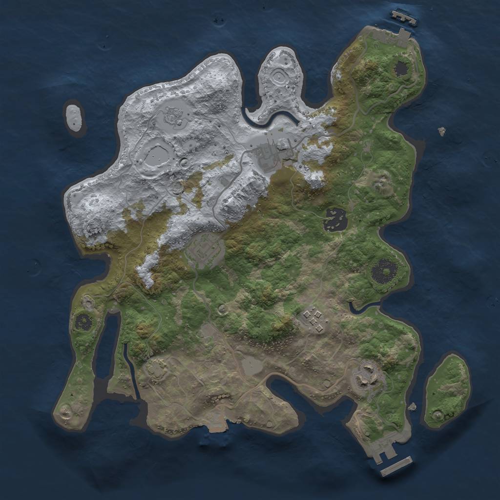 Rust Map: Procedural Map, Size: 3000, Seed: 1648120491, 12 Monuments