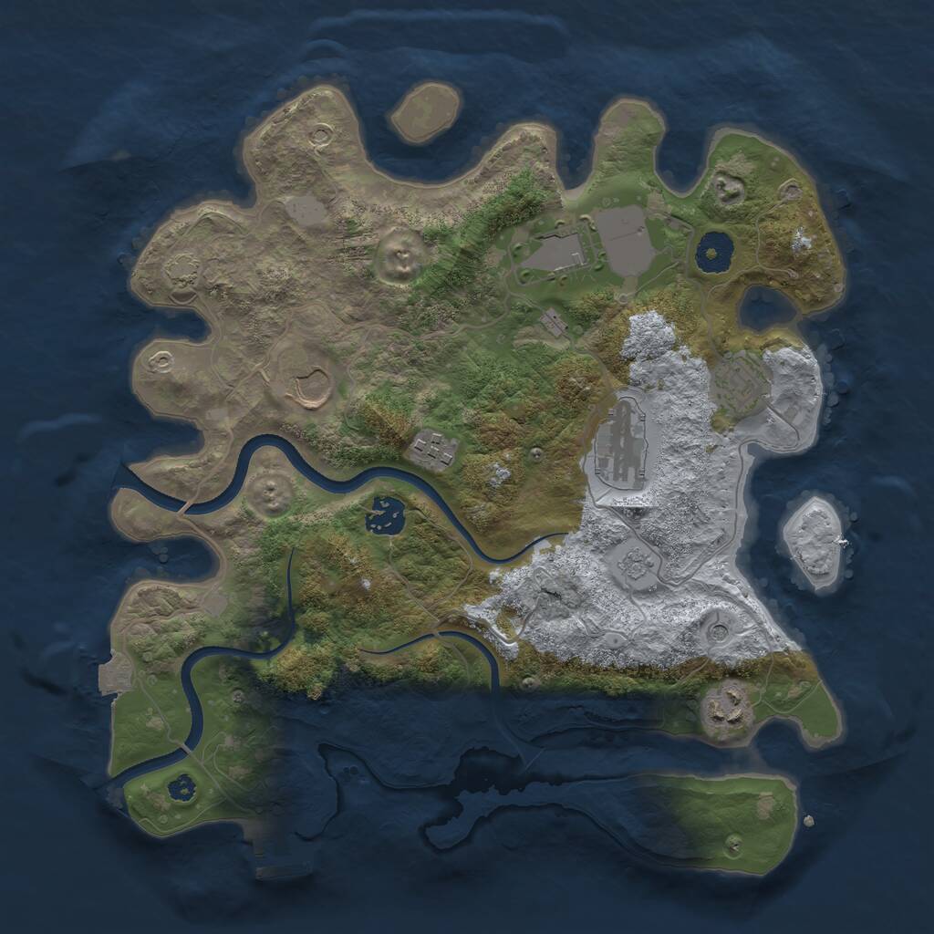 Rust Map: Procedural Map, Size: 3500, Seed: 503959931, 12 Monuments