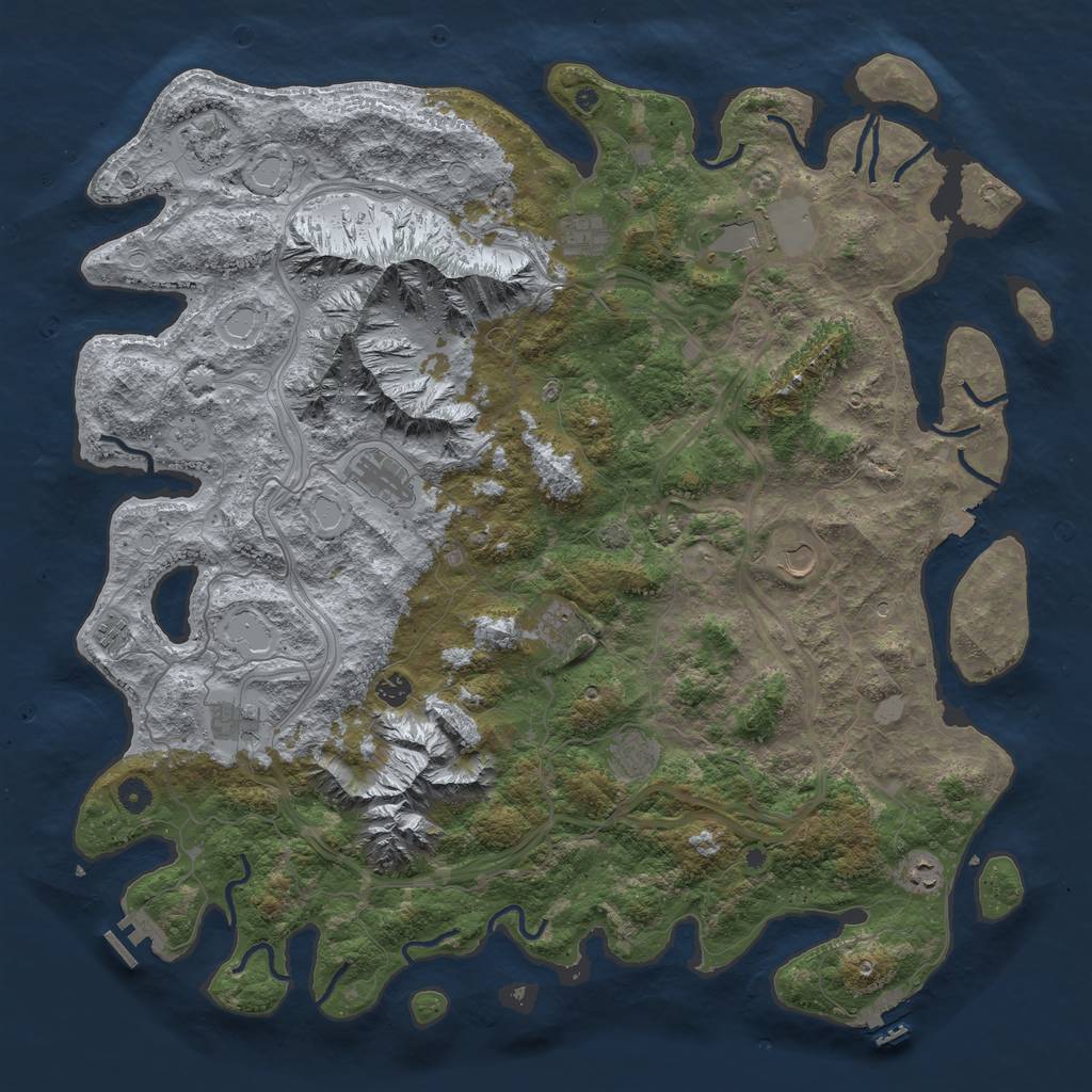 Rust Map: Procedural Map, Size: 5000, Seed: 912131655, 19 Monuments
