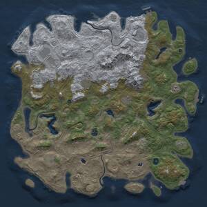 Thumbnail Rust Map: Procedural Map, Size: 5000, Seed: 1186410449, 16 Monuments