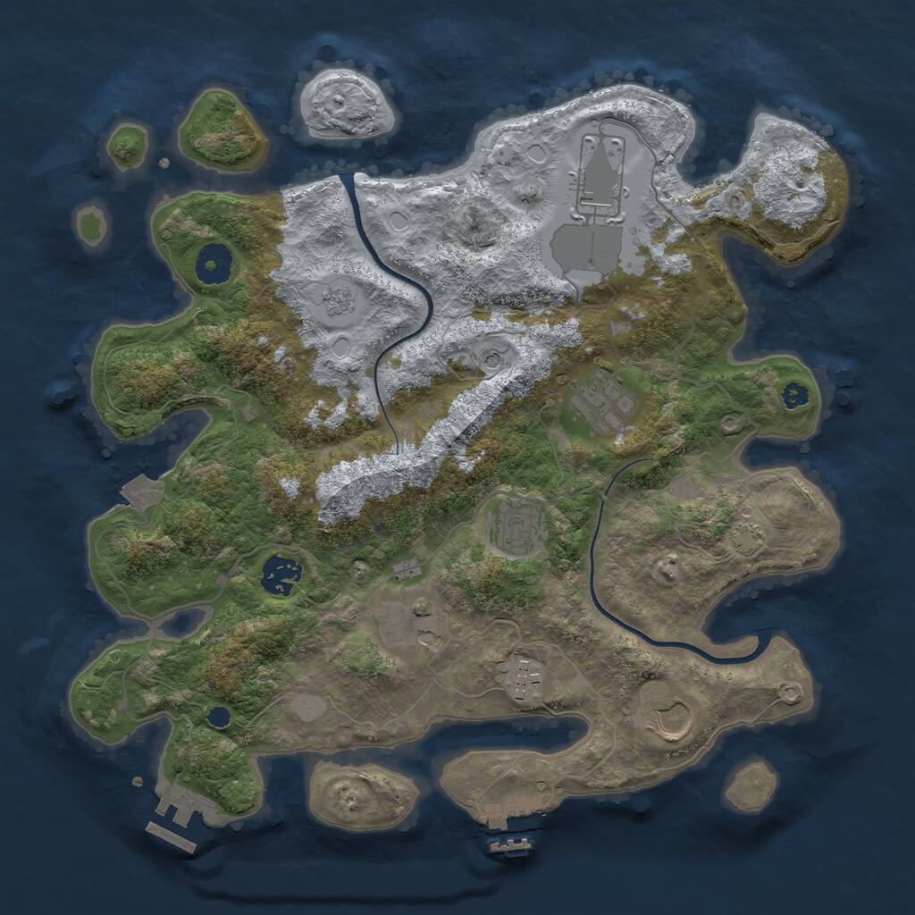 Rust Map: Procedural Map, Size: 3500, Seed: 1846137296, 13 Monuments
