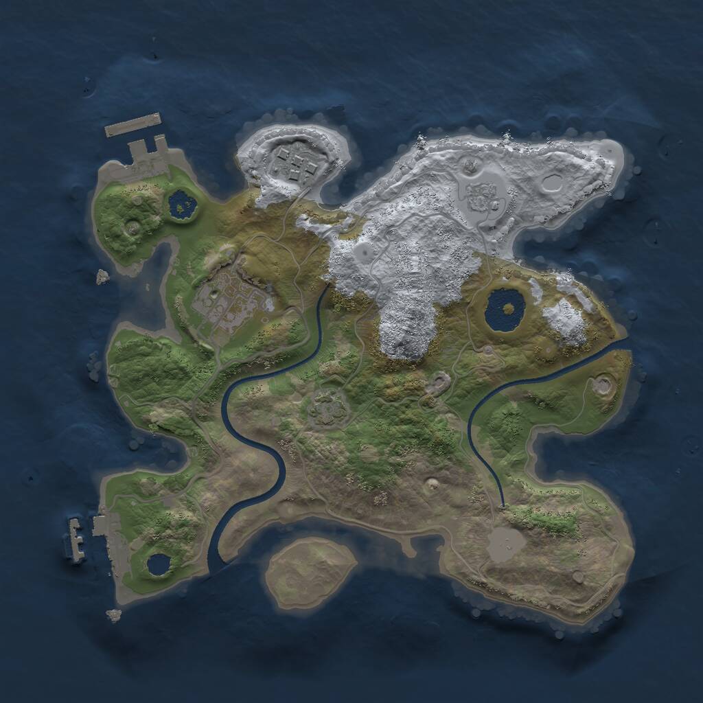 Rust Map: Procedural Map, Size: 2513, Seed: 13825, 7 Monuments