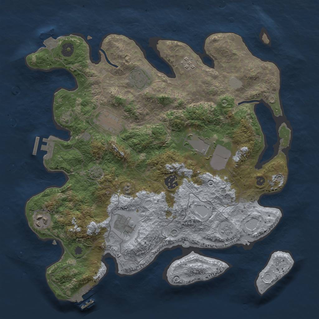 Rust Map: Procedural Map, Size: 3500, Seed: 967822534, 15 Monuments