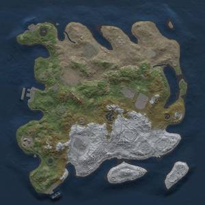 Thumbnail Rust Map: Procedural Map, Size: 3500, Seed: 967822534, 15 Monuments