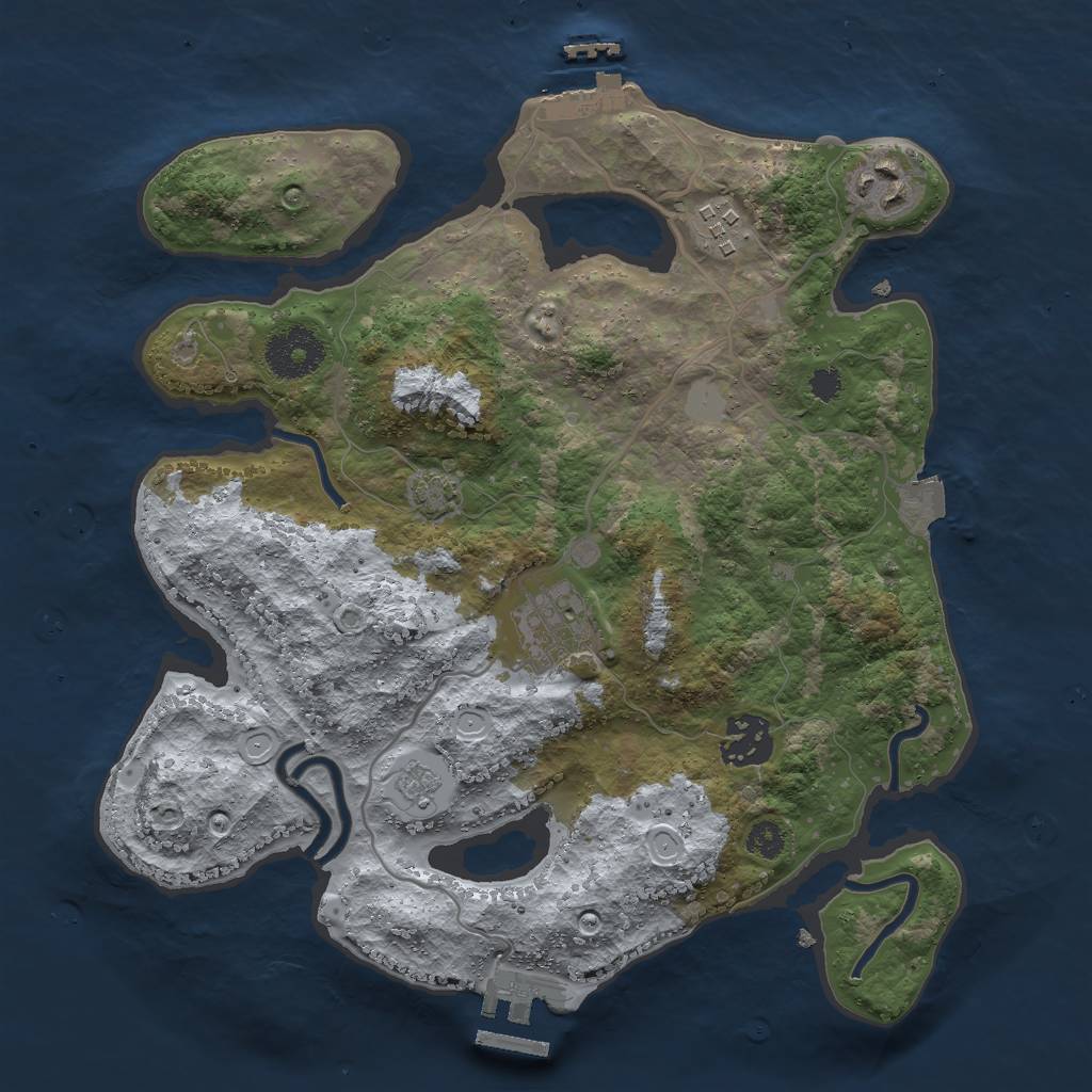 Rust Map: Procedural Map, Size: 3000, Seed: 1516414304, 11 Monuments